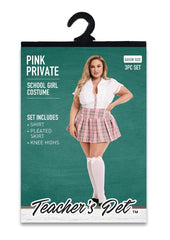 3 Piece Pink Private Schoolgirl Costume Set