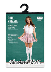 3 Piece Pink Private Schoolgirl Costume Set